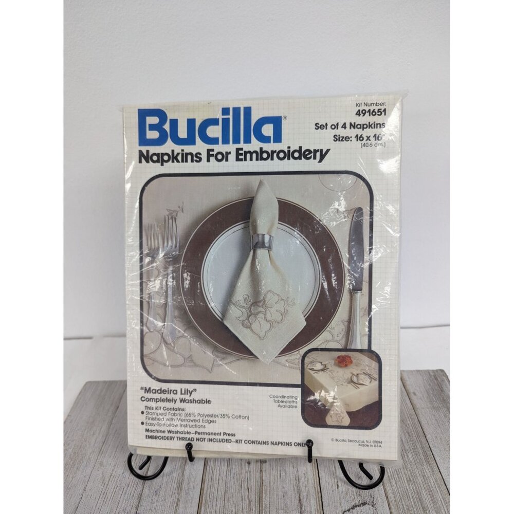 Bucilla Madeira Lily Napkins Embroidery Kit 491651